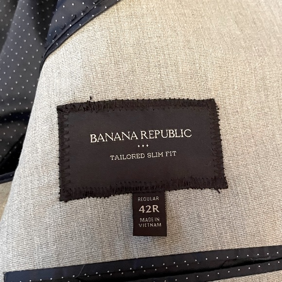 Banana Republic Mens 42R Tailored Slim Fit Gray 2 Button Sport Coat/Blazer - Picture 5 of 7